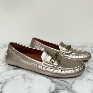 COACH Crosby driver loafers metallic flats size 5 B